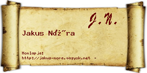 Jakus Nóra névjegykártya