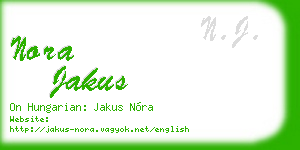 nora jakus business card